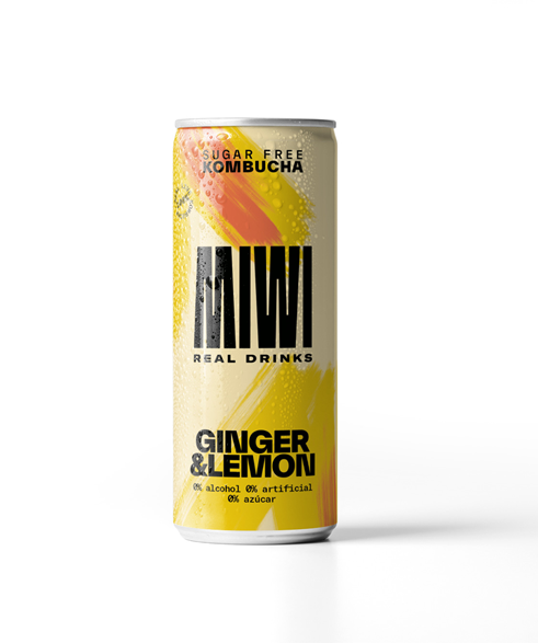 KOMBUCHA GINGER & LEMON | 12 latas 25cl - MIWI REAL DRINKS