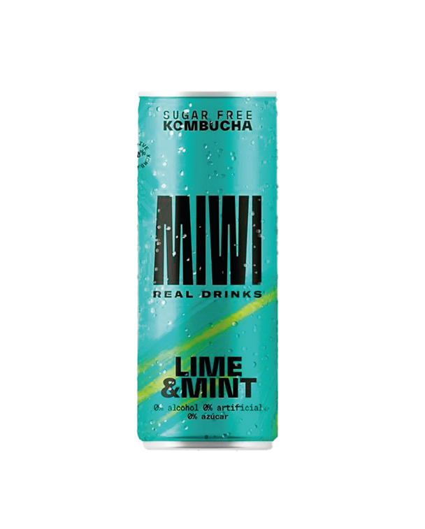 KOMBUCHA LIME & MINT | 12 latas 25cl - MIWI REAL DRINKS